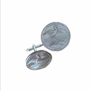 Cumberland island quarter cufflinks, Georgia cuffs